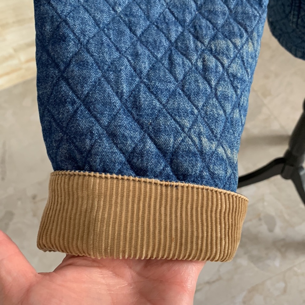 HAIKS Faux Denim With Corduroy Quilted Winter Holiday Jacket. Size XL - Picture 6 of 12